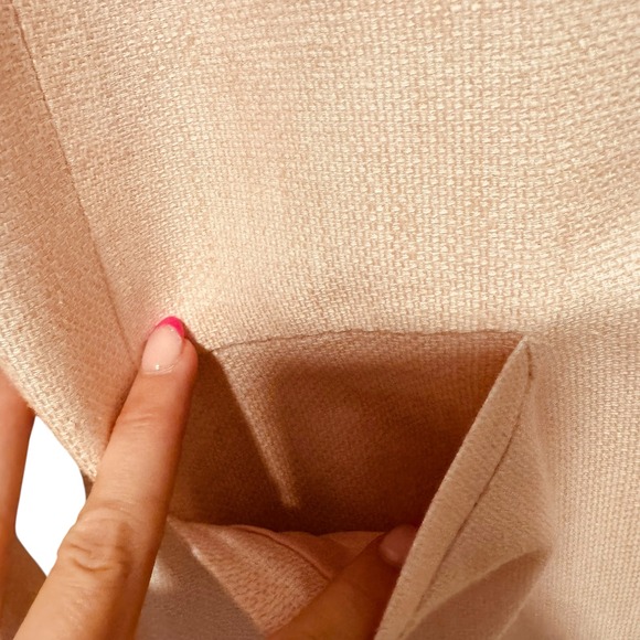 Talbots Pink Linen Blazer One Button Career Office Herringbone Jacket Size‎ 4 - Picture 3 of 8